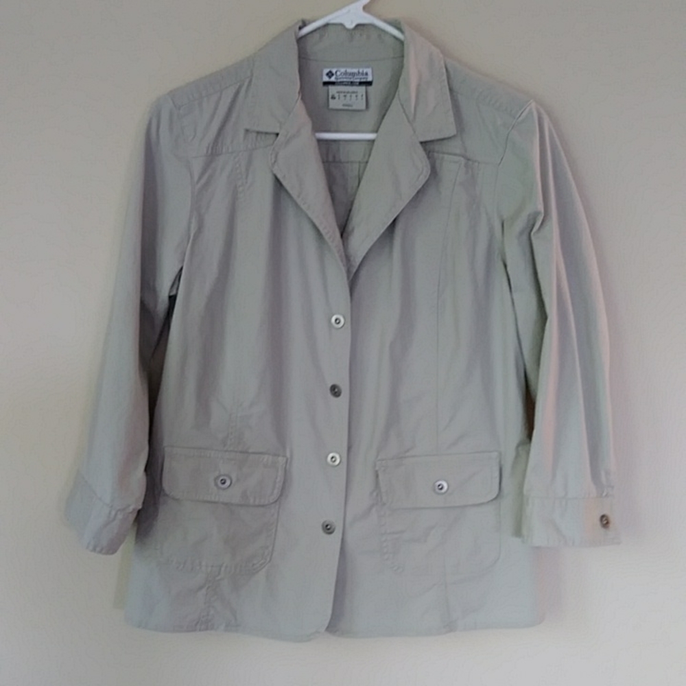 Columbia Sportswear Co. Snap Closure Jacket M Green Tan